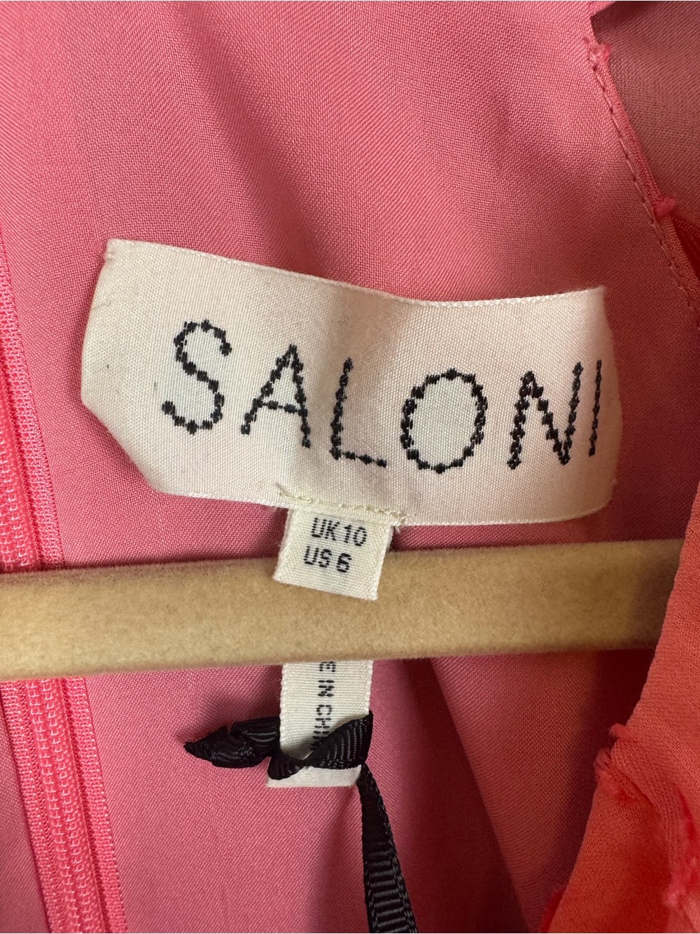 SALONI Rita Large Polka Jacquard Dress in Watermelon Pink - Picture 5 of 6